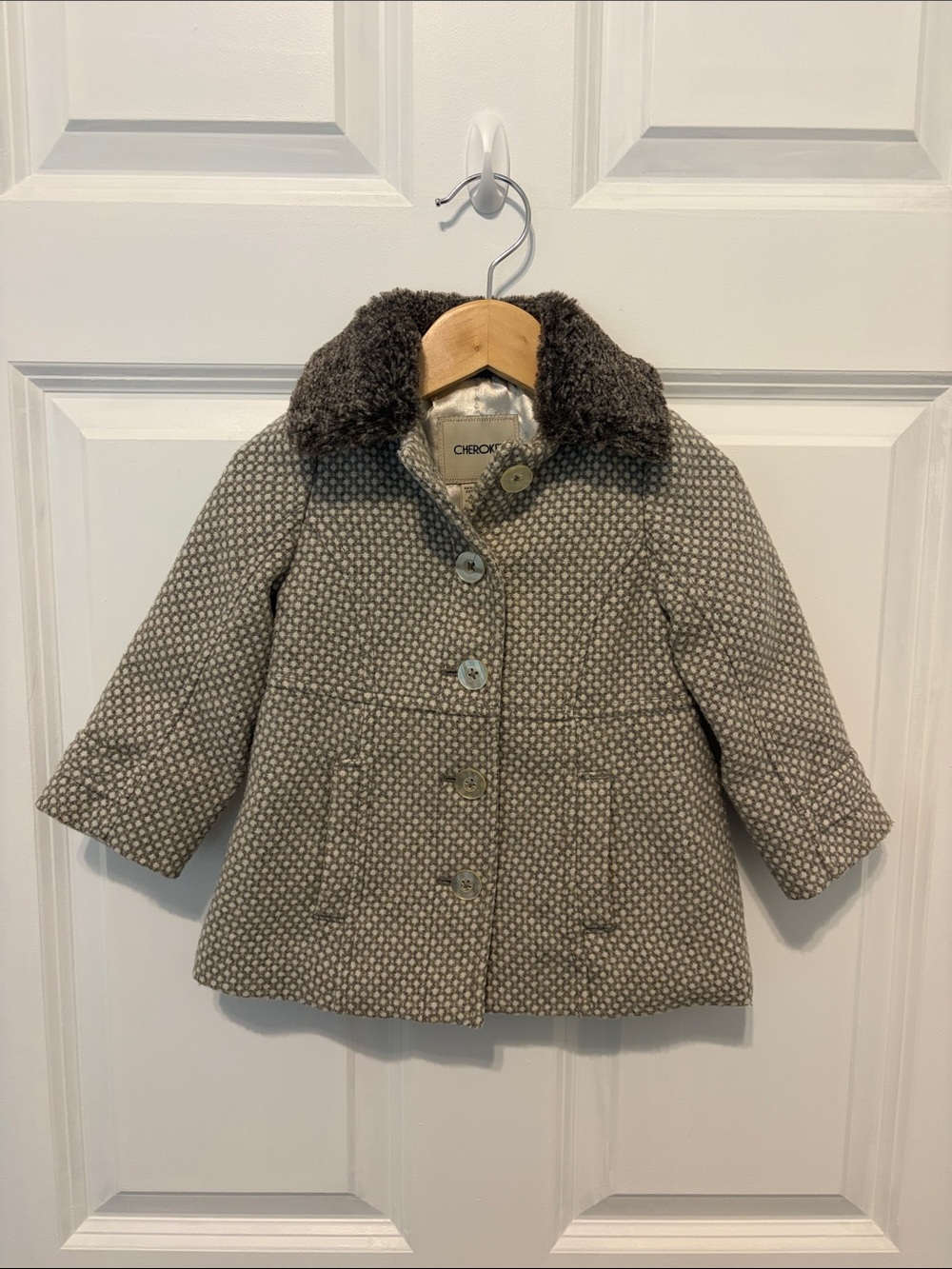 Cherokee Girls' Textured Peacoat